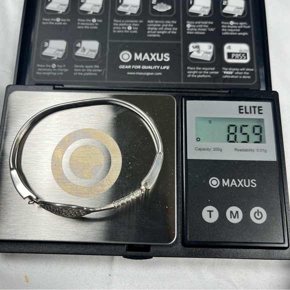 Vtg Signed JWK Mexico 925 Silver Tennis Racket Bracelet 2.8mm Band Hinged 7” - Picture 6 of 15